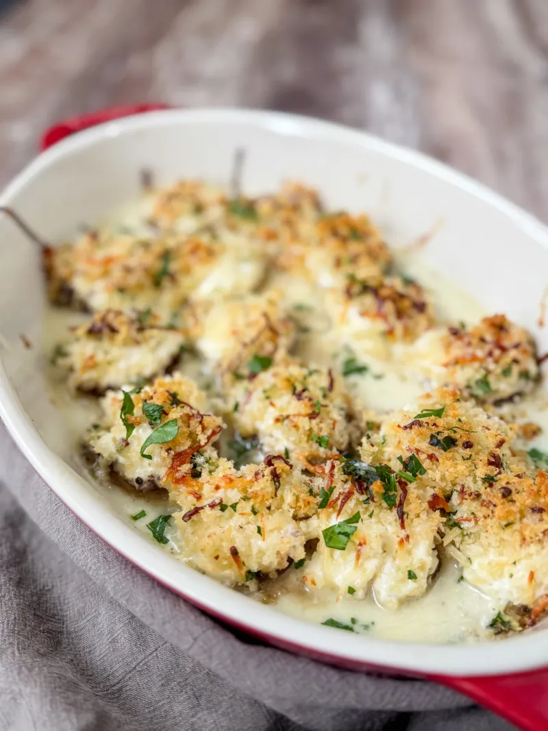 Grilled White Cheddar Stuffed Mushrooms