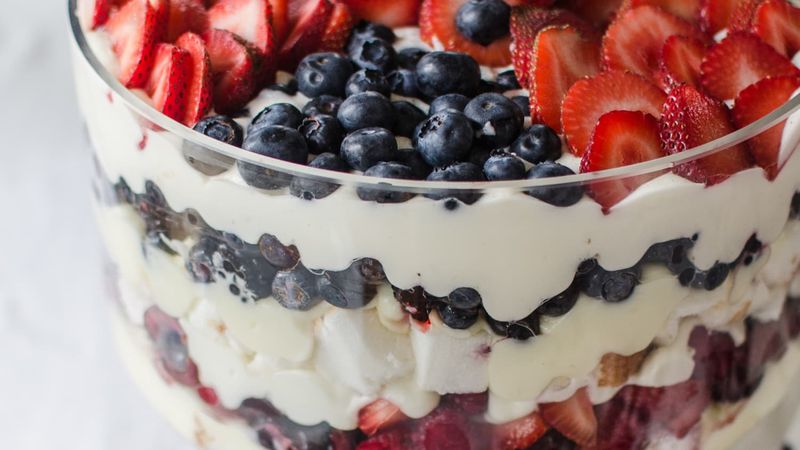 Whipped Cream-Topped Berry Trifle