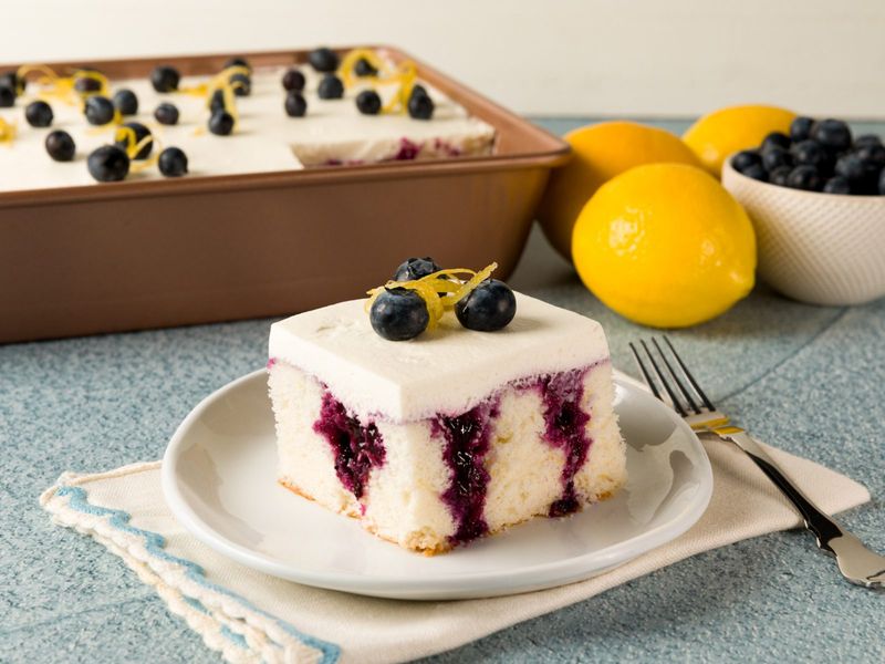 Lemon Blueberry Poke Cake
