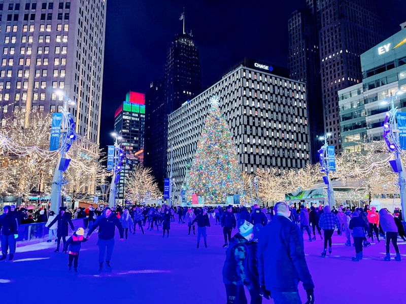 Campus Martius Park & Downtown Detroit Winter Experience