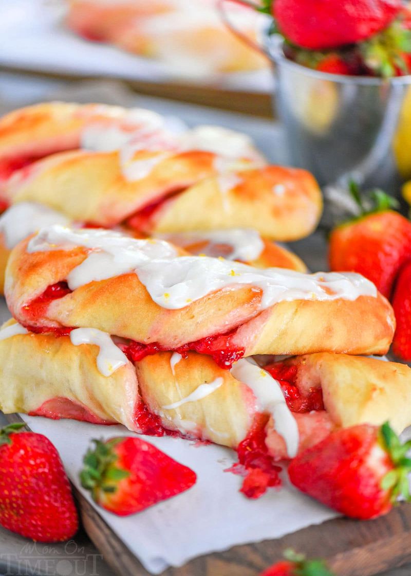 Strawberry Twists with Lemon Cream Cheese Glaze