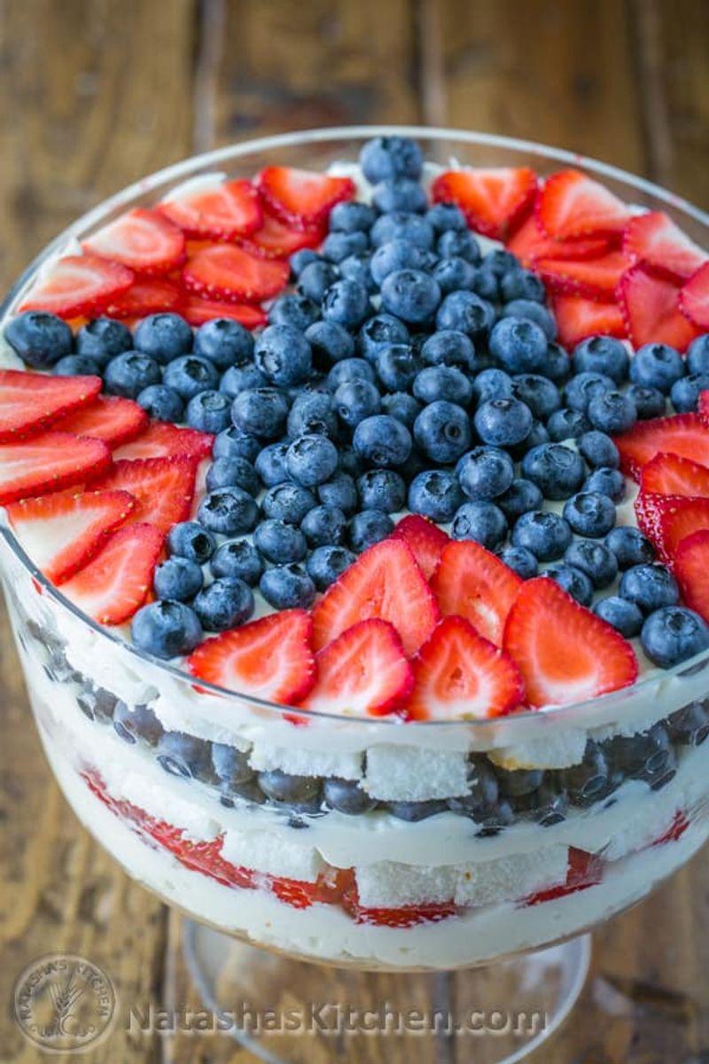 Red, White, And Blue Berry Trifle