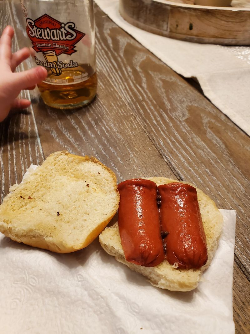 Hot Dogs Served Slider Style on Burger Buns