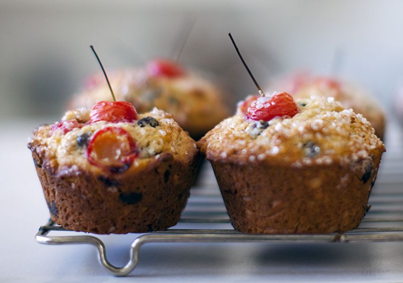 Cinnamon-Sugar Crusted Cherry Muffins