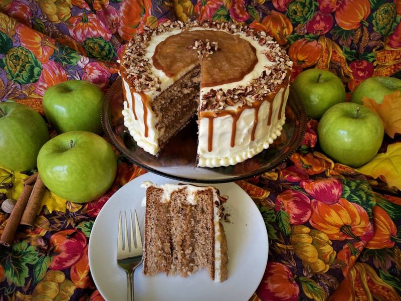 Salted Caramel Apple Spice Cake