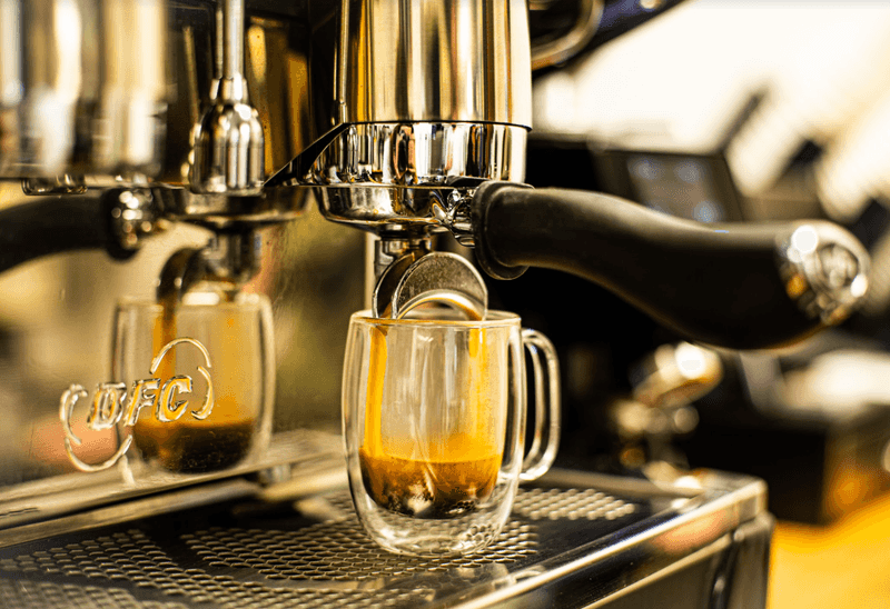 Coffee Pulled on a La Marzocco Machine