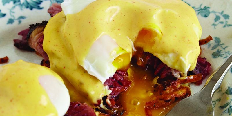 Pastrami Hash with Mustard Hollandaise