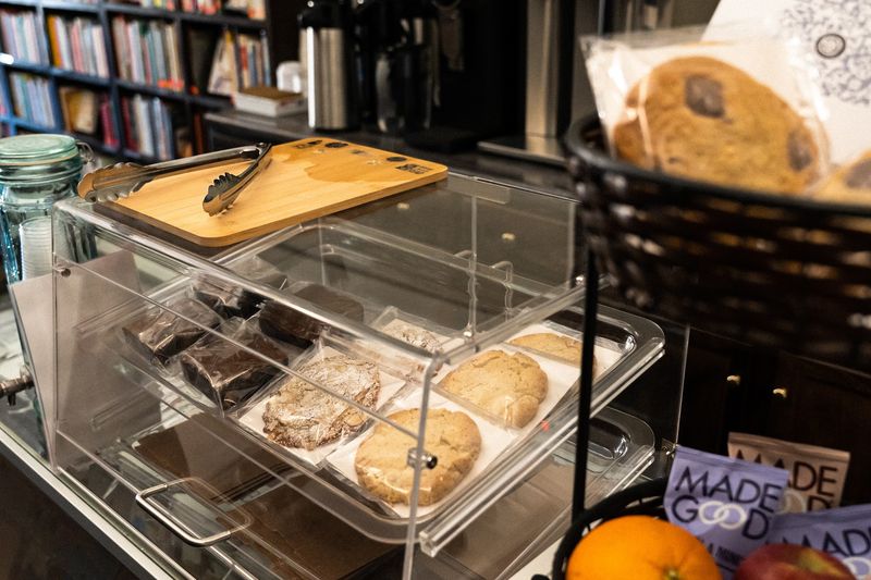 Coffee and pastries complement the book search