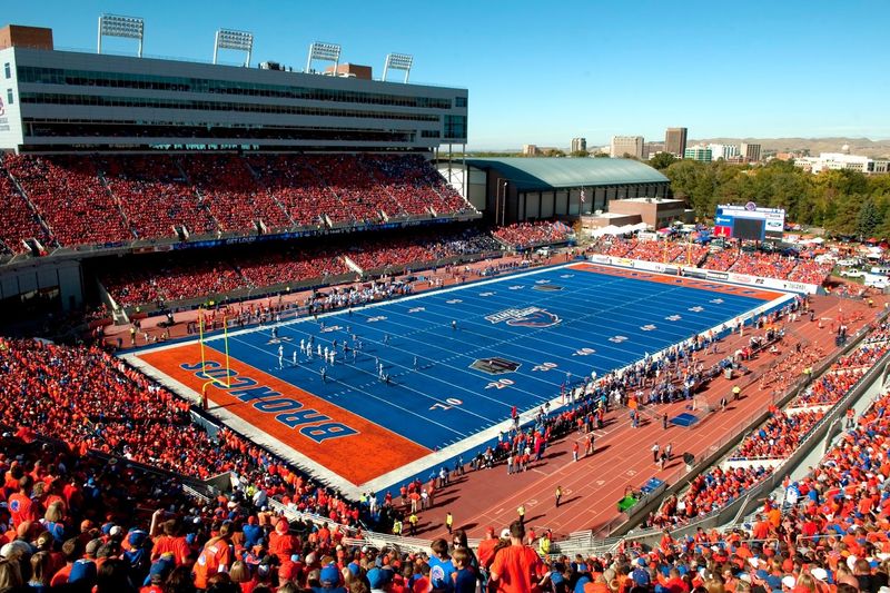College Football Is Played On Bright Blue Turf College Football Is Played On Bright Blue Turf