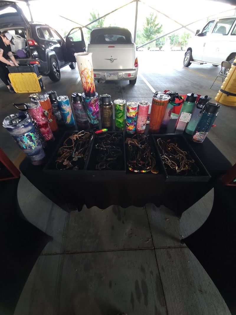 Colorful Stalls Brighten The Concrete Setting