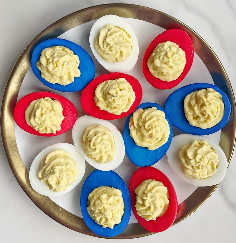 Yankee Doodle Deviled Eggs
