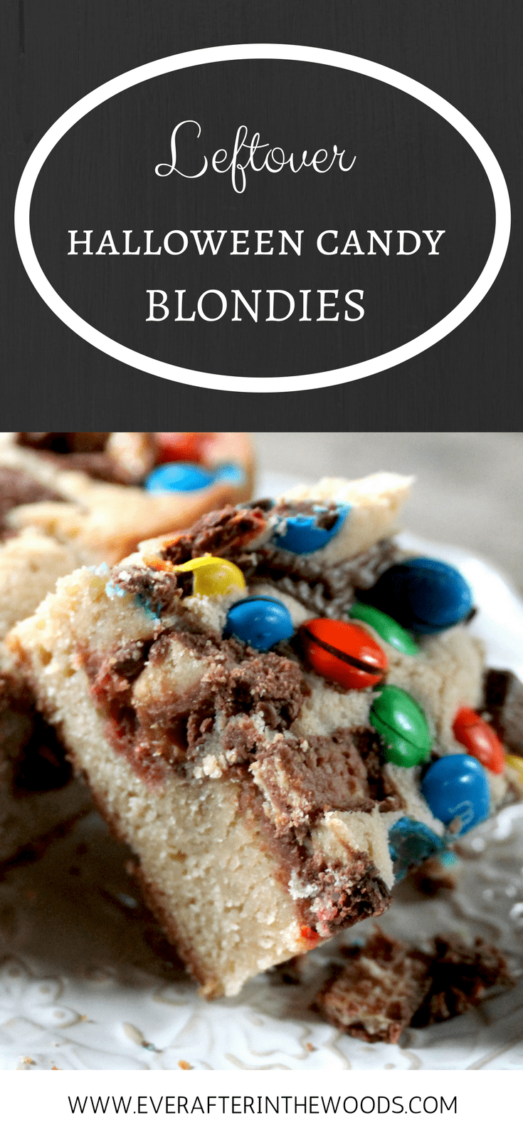 leftover halloween candy blondie bars