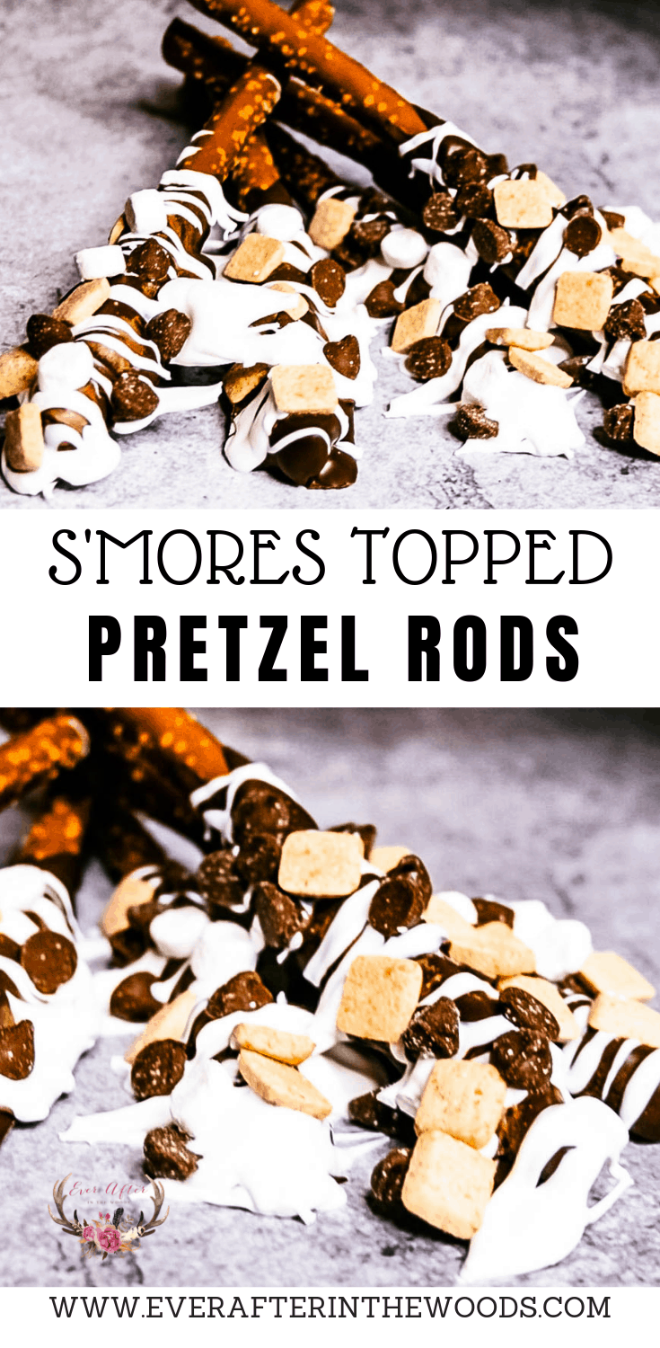 s'mores pretzel with chocolate, marshmallow and graham cracker 