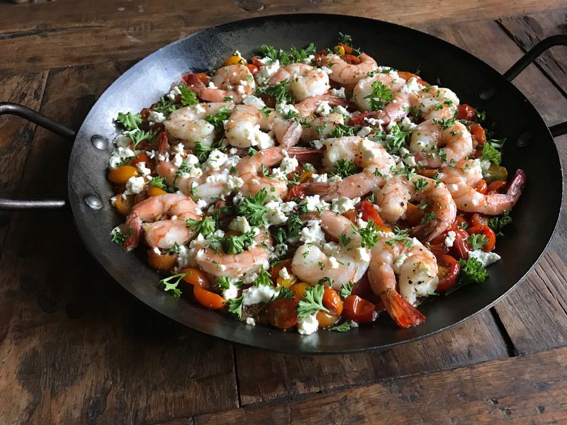 Greek Shrimp and Feta Skillet
