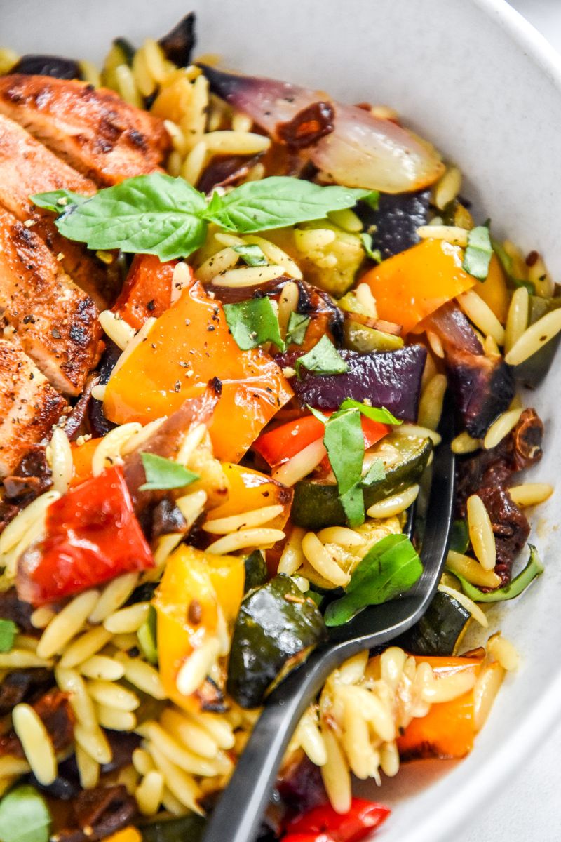Roasted Garlic and Vegetable Orzo Salad
