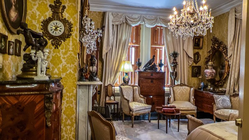 Curtains, Lamps, And A Marble Masterpiece
