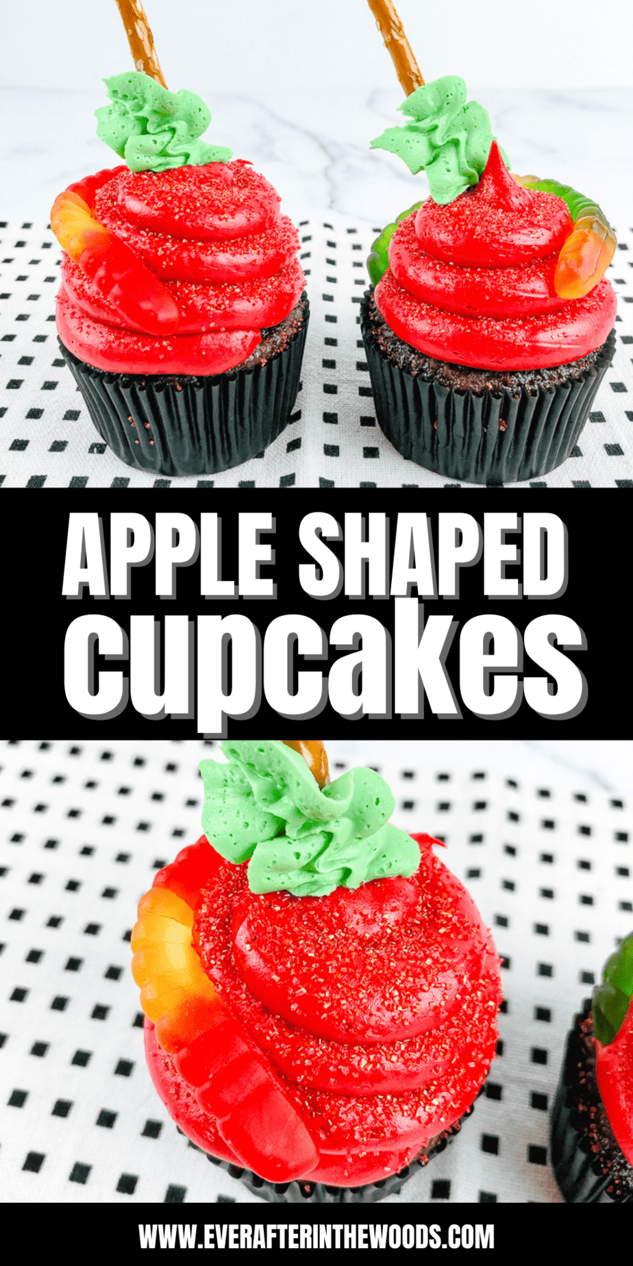 Cute Apple Shaped Cupcakes