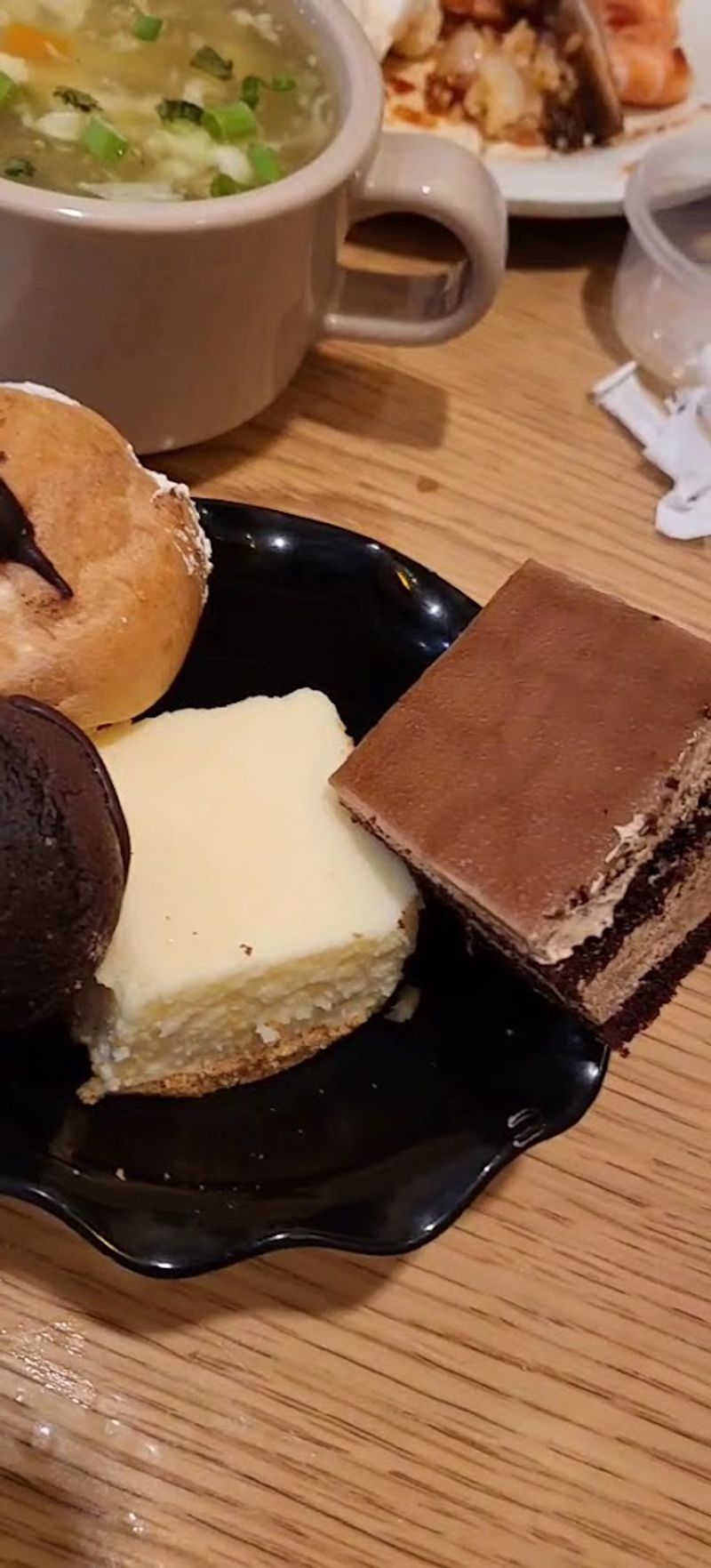 Dessert Section With Chocolate Waffles And More