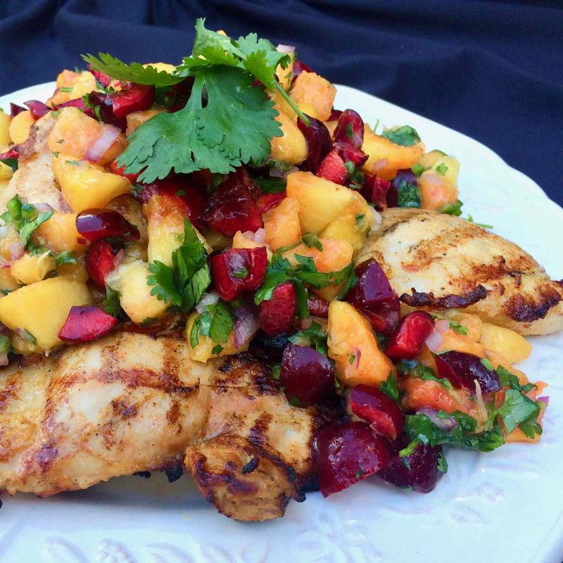 Grilled Chicken With Sweet Peach Salsa