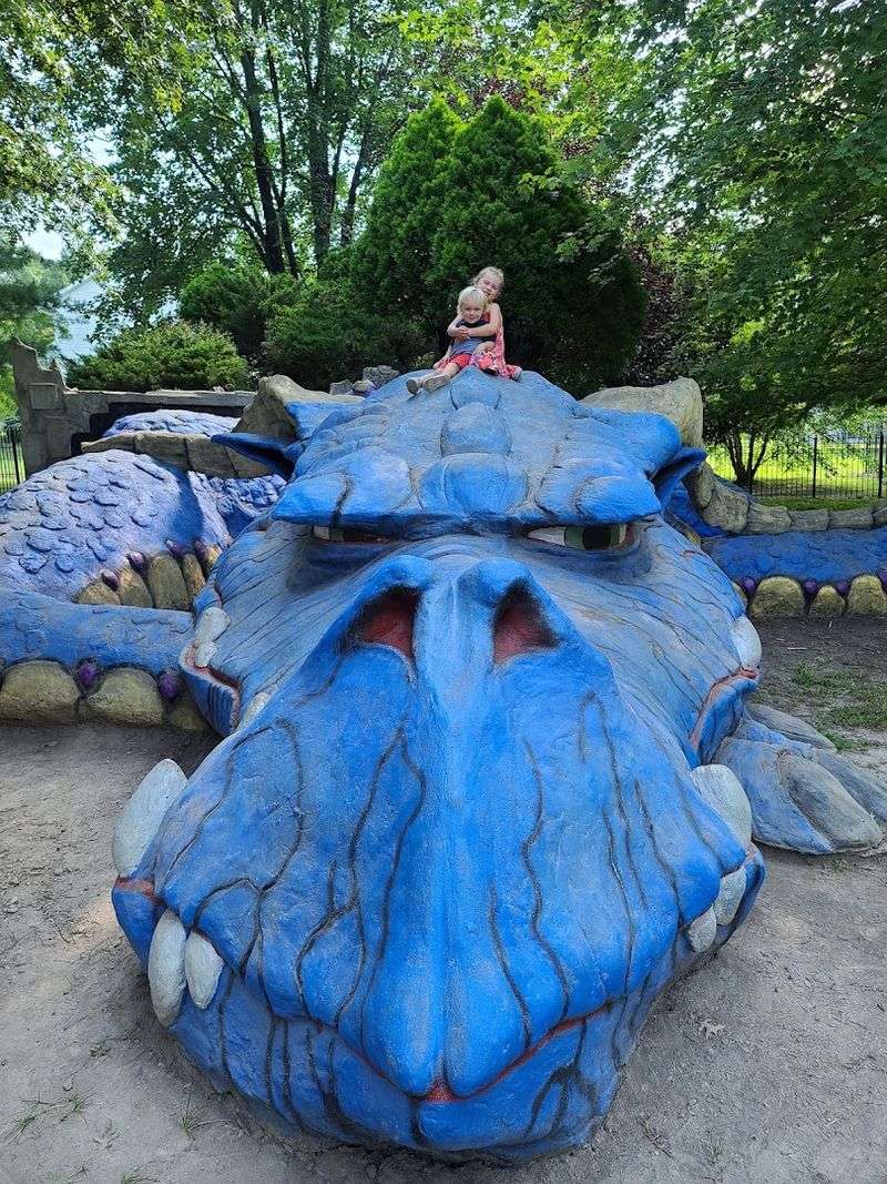 Dragons, wizards, and creature sculptures