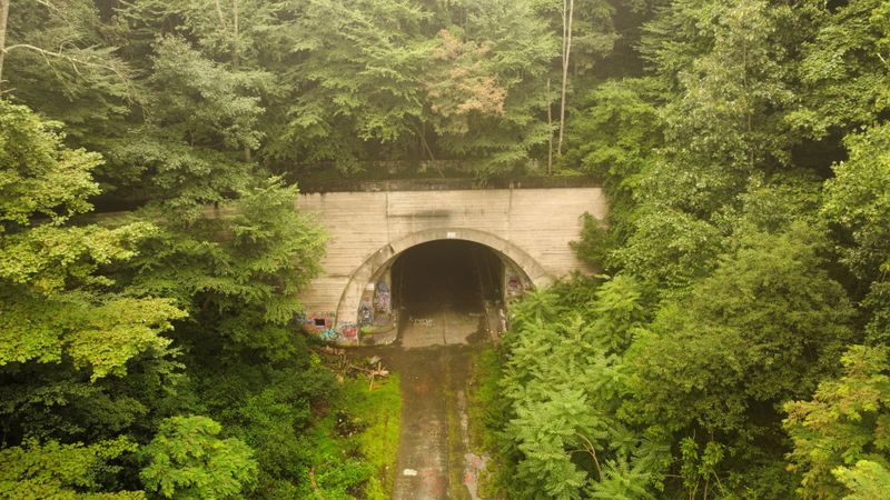 Abandoned Pennsylvania Turnpike, Near Breezewood And Waterfall
