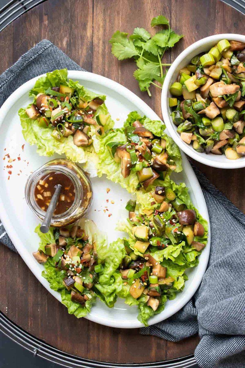 Mushroom and Walnut Lettuce Wraps