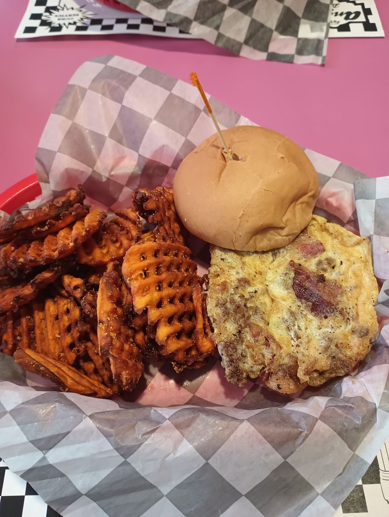 Eggs, Bacon, And Beef Walk Onto A Bun Together