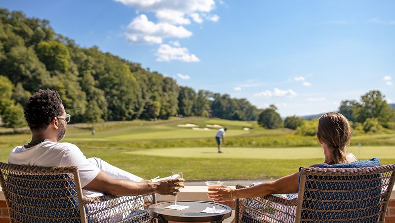 A Renowned Golf Course Set Against Rolling Hills