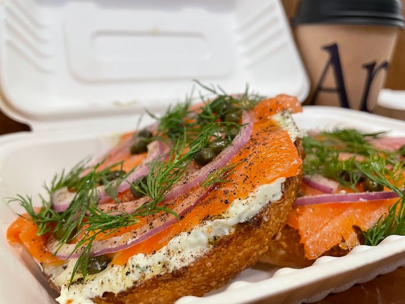 Poppy Bagel With Lox Spread