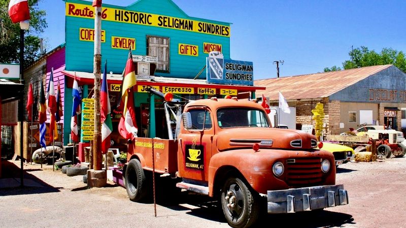 Driving Route 66 Through Seligman And Hackberry