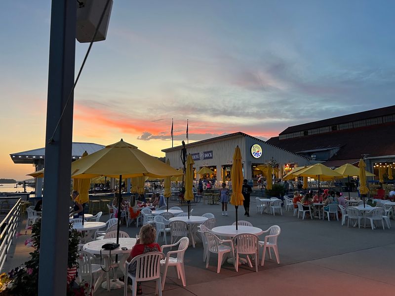 Finish near the riverfront for food, views, and atmosphere