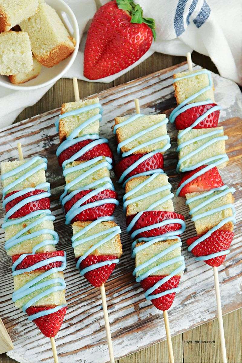 Star-Spangled Strawberry Shortcake Skewers