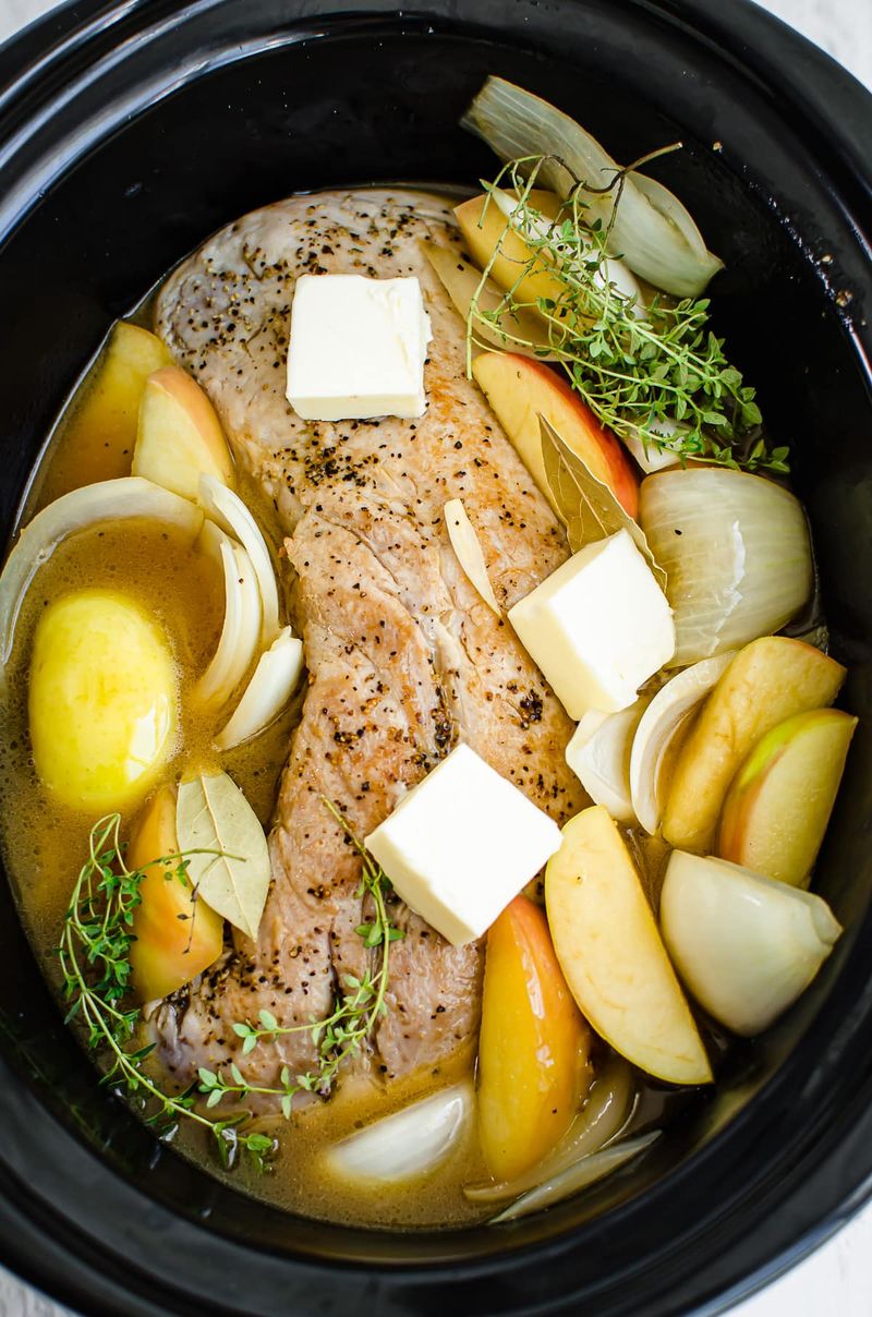 Slow Cooker Apple Cider Pork Loin