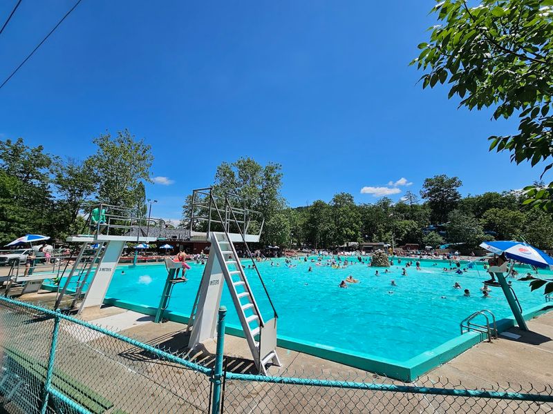 The Swimming Pool Is One Of The Largest At Any Amusement Park