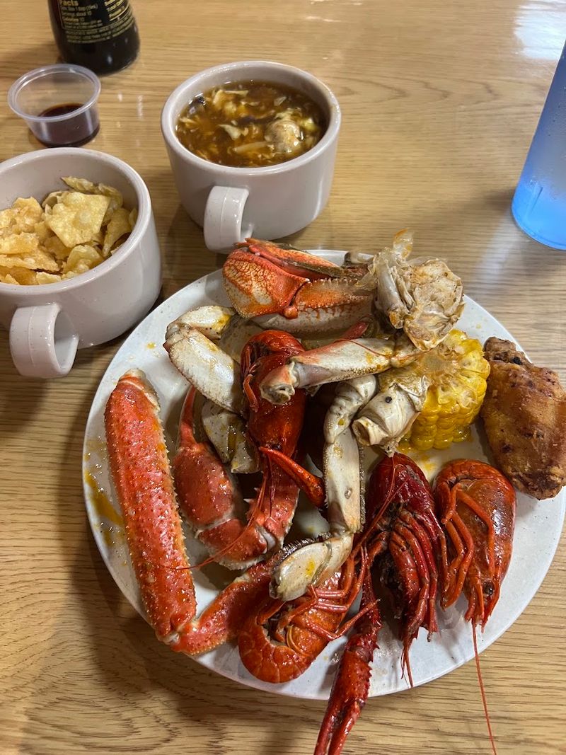 Fresh Seafood Selection Including Crab Legs