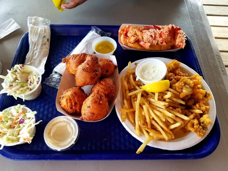 Clam Chowder And Clam Fritters, Costello’s Clam Shack, Noank