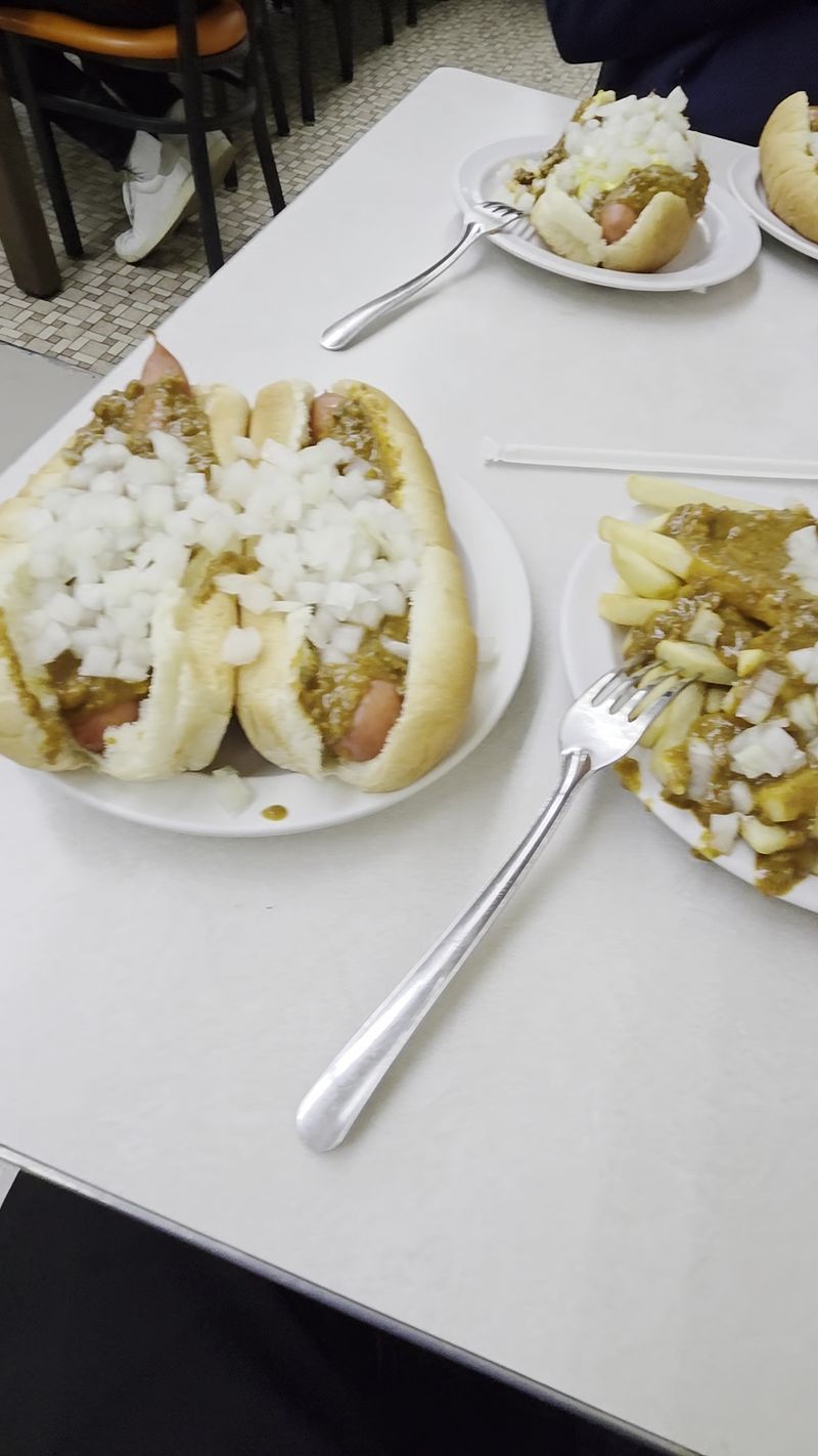 Notice The Onion Cut And Mustard Line