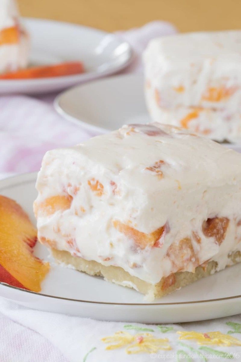 Peaches & Cream Bar Cake