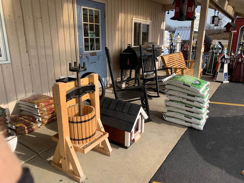 Furniture, Chicken Coops, And Play Sets Out Front