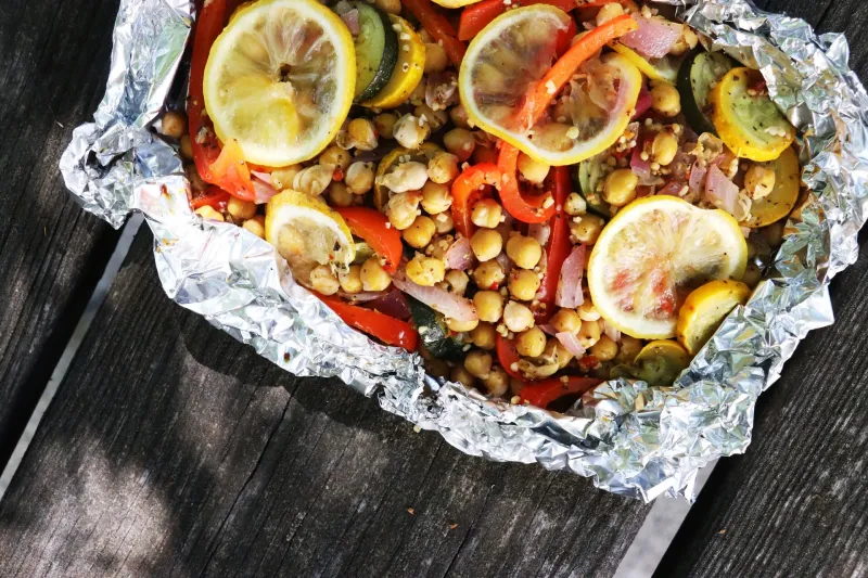 Crispy Grilled Chickpea Packets