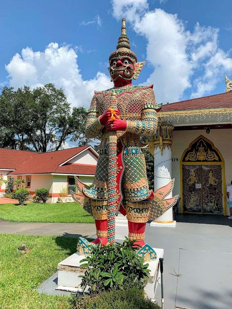 Giant Guardian Statues Of Tao Wessuwan And The Naga