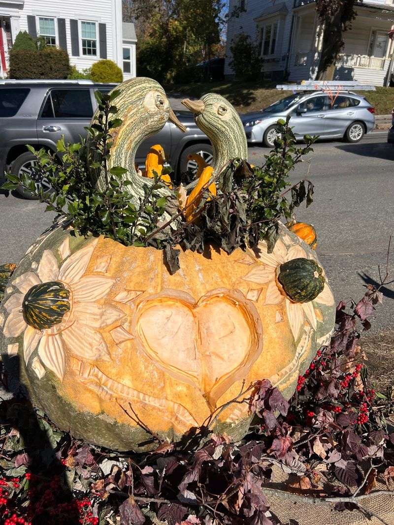 Giant Pumpkins Decorated Like Wild Art