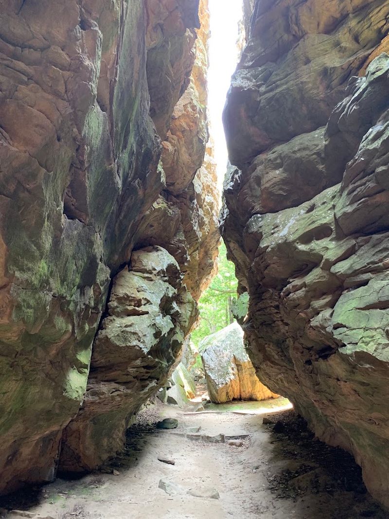 Giant Sandstone Walls Rise Above The Trail Giant Sandstone Walls Rise Above The Trail