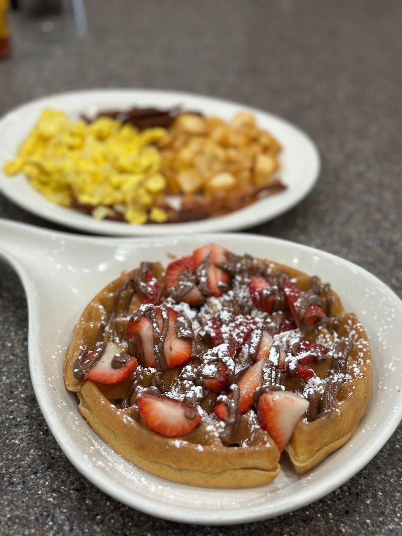 Golden Waffles Cooked Fresh Each Day