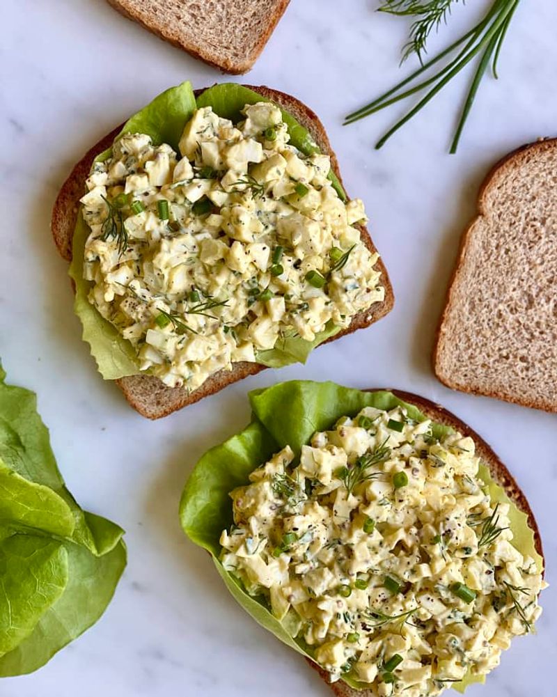 Plain Toast vs. Egg Salad On Multigrain Toast