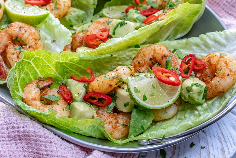 Shrimp Avocado Salad Wraps