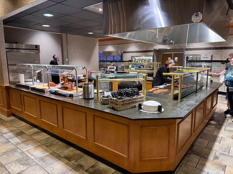 Grill Stations Cooking Steak Right In Front Of You