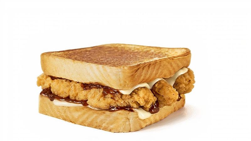 Chicken Strip Sandwich With Honey BBQ and Jalapeños