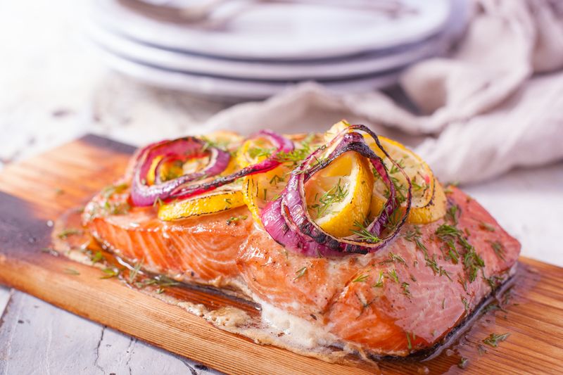 Cedar Plank Salmon with Dill