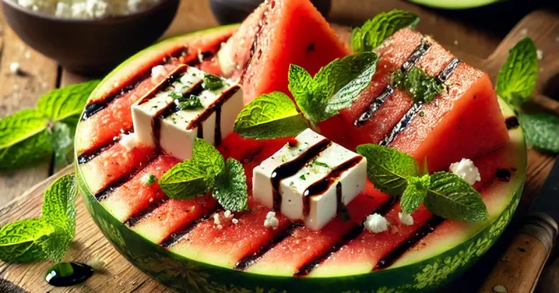 Flame-Kissed Watermelon with Mint and Feta